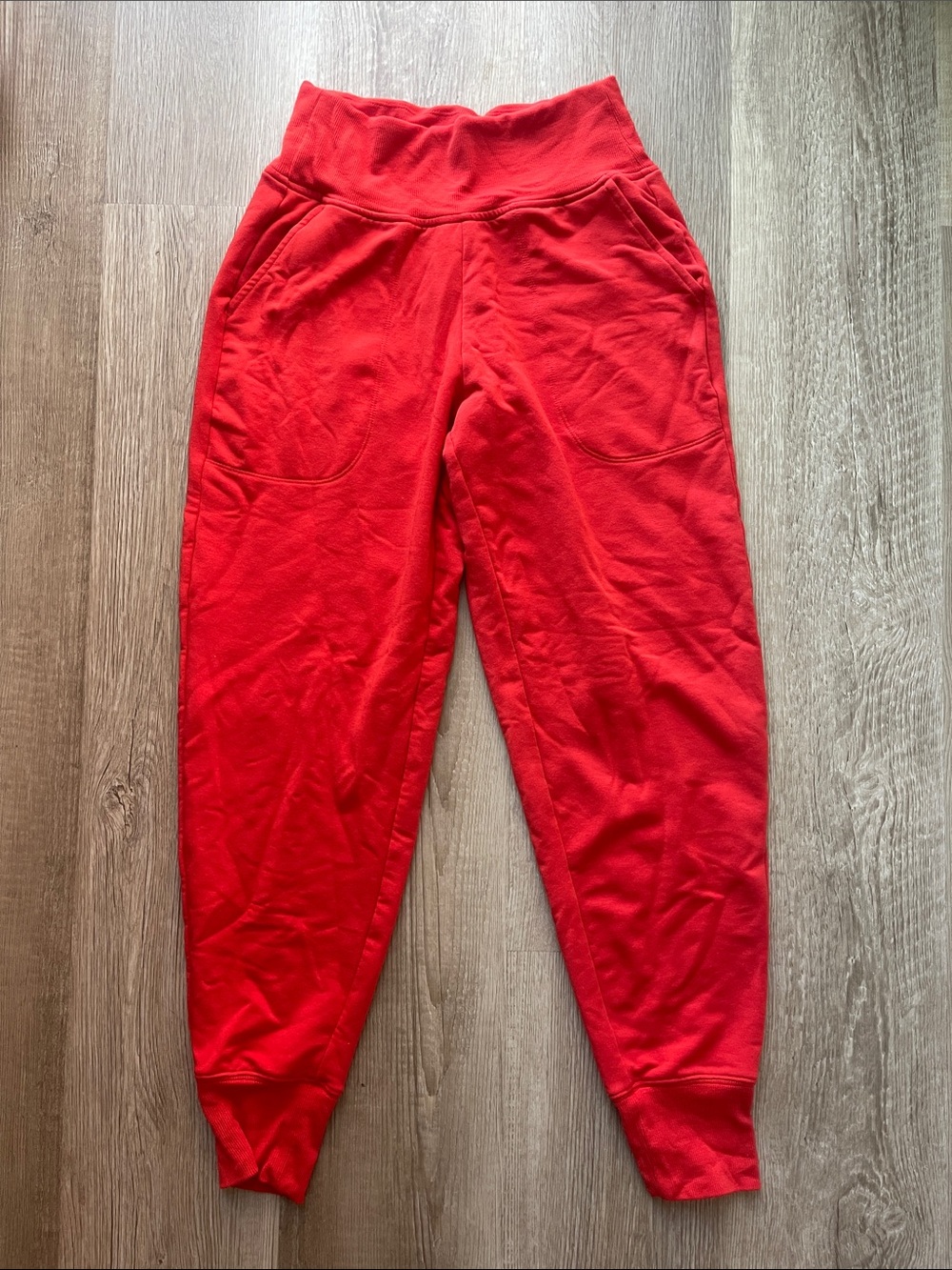 Athleta Bright Red Jogger Sweatpants with Pockets